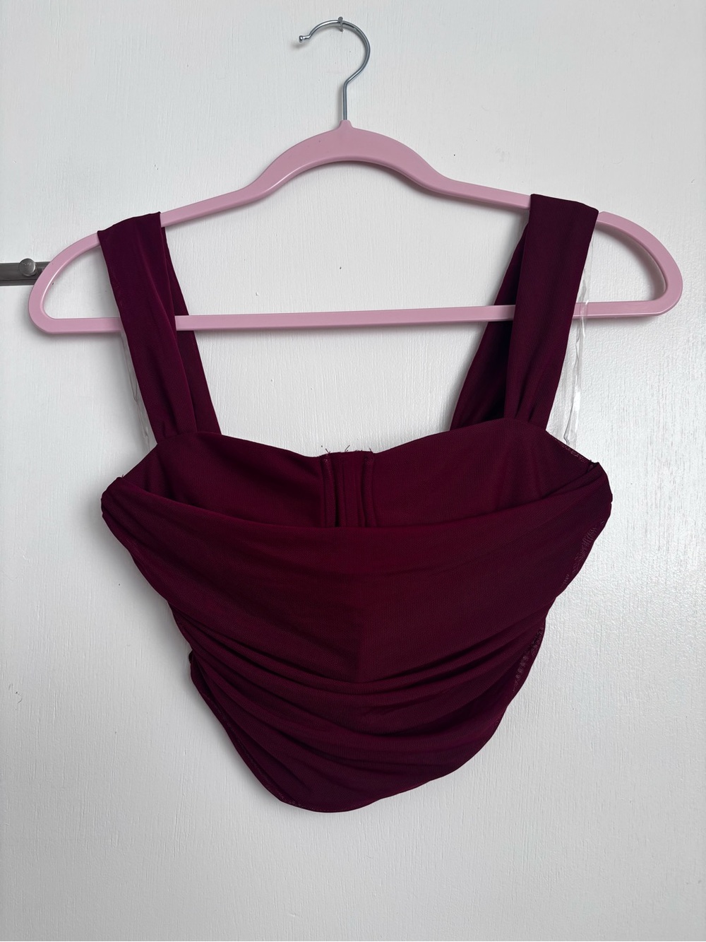Windsor Deep Burgundy Ruched Crop Top